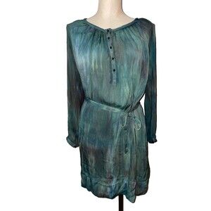 Gypsy 05 Women’s Silk Shirt Dress size M Tie Waist Forest Fairy Whimsigoth